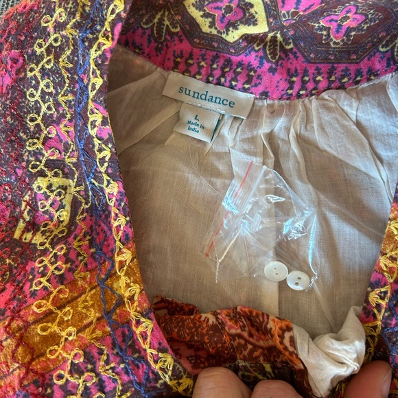 NWOT Sundance Bohemian Paisley Print Dress Tasseled - Picture 5 of 5